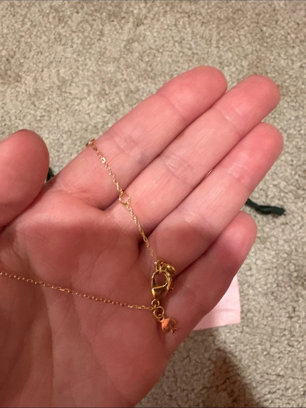kate spade Gold Tone Necklace and Mint/teal Spade Stud Earrings Set